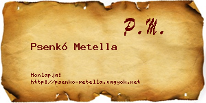 Psenkó Metella névjegykártya